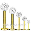 316L Surgical Stainless Steel Gold Plated Factory Price Lip Piercing Low